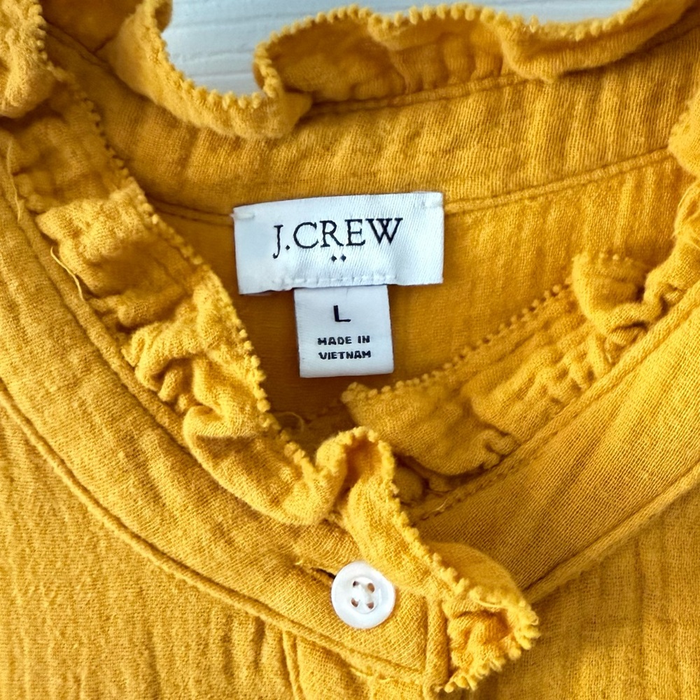 J.Crew Mustard Ruffled Top
